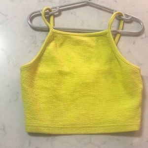 TOPSHOP- neon yellow crop top